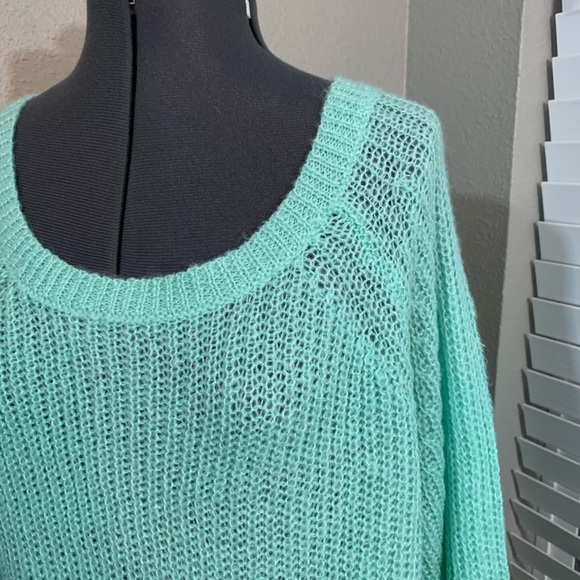 Project Naadam teal bell sleeve knit sweater medium - Picture 4 of 8